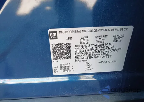 2022 GMC Terrain Awd Sle from USA, damaged, VIN 3GKALTEV7NL124783